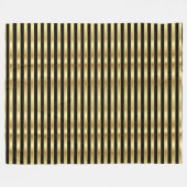Golden en Black Elegant Stripes Fleece Deken (Voorkant (Horizontaal))