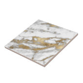 Golden en White Marble Tegeltje (Zijkant)