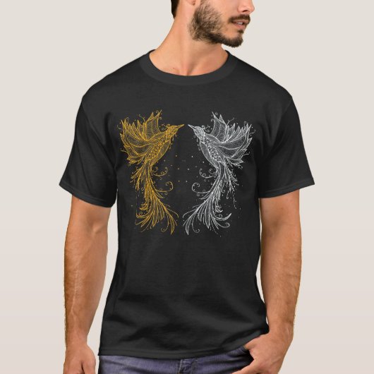 Golden en White Phoenix T-Shirt (Voorkant)