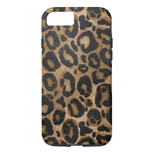 Golden en zwarte glitter Leopard/Jaguar Case-Mate iPhone Case (Achterkant)