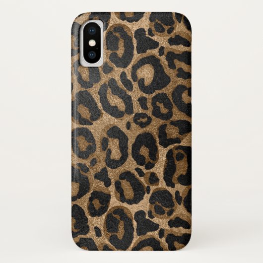 Golden en zwarte glitter Leopard/Jaguar Case-Mate iPhone Case (Achterkant)