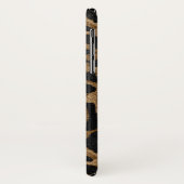 Golden en zwarte glitter Leopard/Jaguar Case-Mate iPhone Case (Achterkant/links)