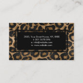 Golden en zwarte glitter Leopard/Jaguar Visitekaartje (Achterkant)
