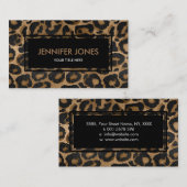 Golden en zwarte glitter Leopard/Jaguar Visitekaartje (Voorkant / Achterkant)