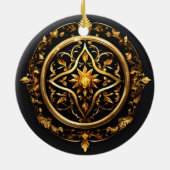 Golden Enchanted Emblem Keramisch Ornament (Achterkant)