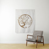 Golden Enso Zen Circle Sakura boom Wandkleed (In situ)