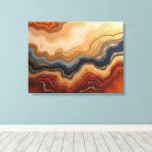 Golden Erosion – 24"x18" Abstract Fluid Canvas Pri (Insitu (Houten vloer))