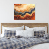 Golden Erosion – 24"x18" Abstract Fluid Canvas Pri (Insitu (Slaapkamer))