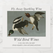 Golden-Eye Duck - van Audubon's Birds of America Sparkling Wijnetiket (Enkel label)