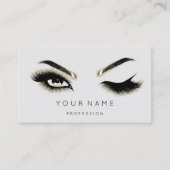 Golden Eyelash Brows Microblading QRCODE Logo grij Visitekaartje (Voorkant)