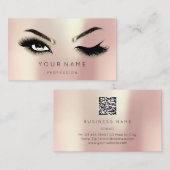 Golden Eyelash Brows Microblading QRCODE Logo Roos Visitekaartje (Voorkant / Achterkant)