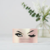 Golden Eyelash Brows Microblading QRCODE Logo Roos Visitekaartje (Staand voorkant)