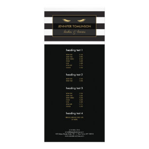 Golden Eyelashes met zwarte en witte strepen Reclamekaart