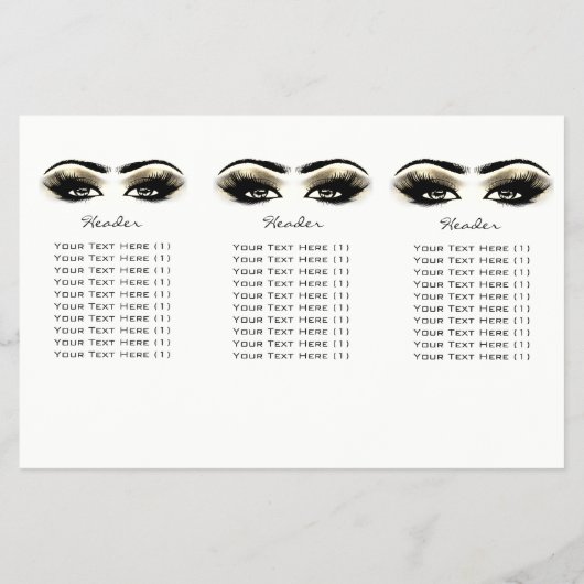 Golden Eyes Makeup White Lashes DL 3 Flyer (Achterkant)