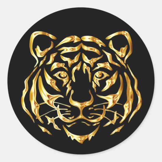 Golden Face Tiger Sticker (Voorkant)