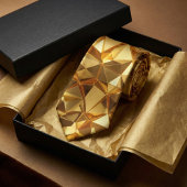 Golden Faceted Crystal Geometric Stropdas