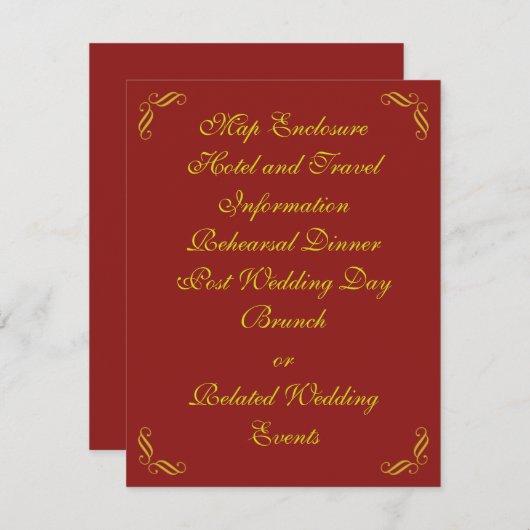 Golden Fairy Tale Enclosure Card Informatiekaartje (Voorkant / Achterkant)