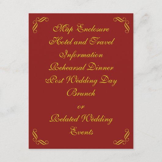 Golden Fairy Tale Enclosure Card Informatiekaartje (Voorkant)