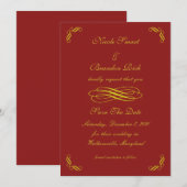 Golden Fairy Tale Save The Date (rouge) (Devant / Derrière)