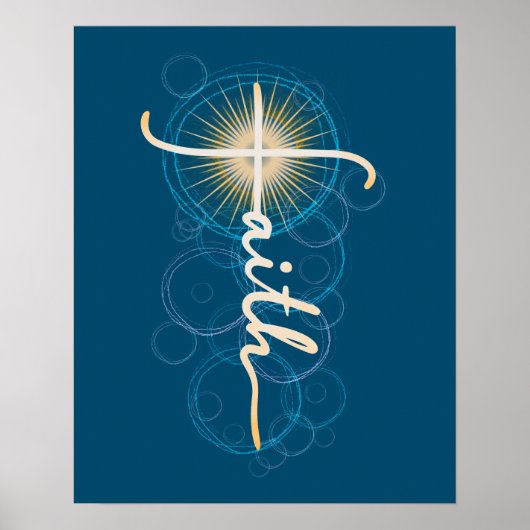 Golden Faith Cross Poster (Voorkant)