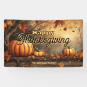 Golden Fall Forest Orange Pumpkins Thanksgiving Spandoek (Horizontaal)