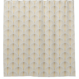 Golden Fan Art Deco Classic Pattern Douchegordijn