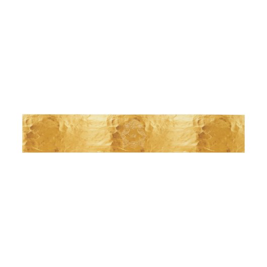Golden Faux Folie Crest Monogram Bruiloft Uitnodigingen Wikkel (Vlak)