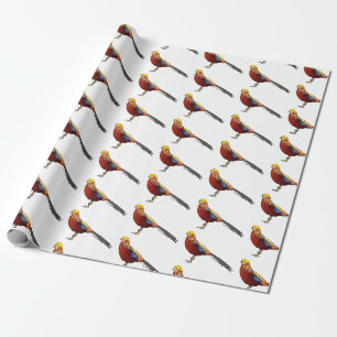 Golden fazant vogel cartoon illustratie cadeaupapier