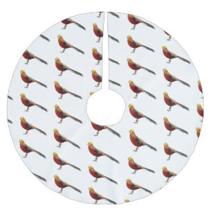 Golden fazant vogel cartoon illustratie kerstboom rok