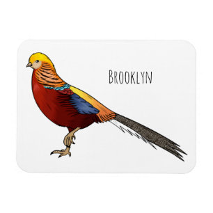 Golden fazant vogel cartoon illustratie magneet