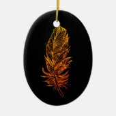 Golden Feather Art Ovaal Ornament (Voorkant)