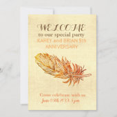 Golden Feather Canvas Fotouitnodiging Kaart (Voorkant)