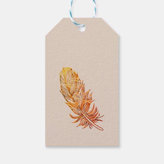 Golden feather Custom Gift Labels Cadeaulabel (Achterkant)
