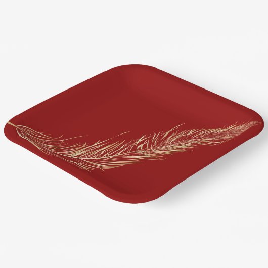 Golden Feather Papieren Bordje (Gebogen)