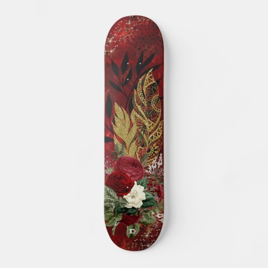 Golden Feathers en Rozen Dd Brand Skateboard (Voorkant)