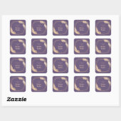 Golden Feathers op plum Vierkante Sticker (Vel)
