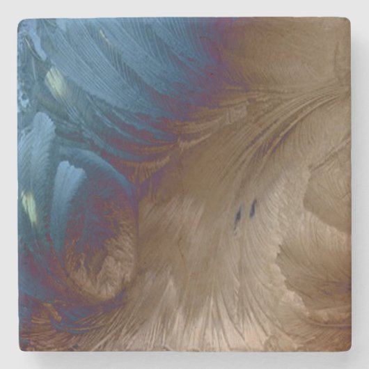 Golden Feathers Stenen Onderzetter (Voorkant)