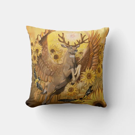 Golden Feilds Mule Deer Kussen (Voorkant)