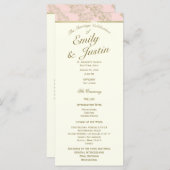 Golden Fern Blush en Ivoor Wedding Programma (Voorkant / Achterkant)