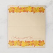 Golden Feuilles Automne Table d'événements Cartes  (Extérieur déplié)
