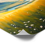 Golden Field and River at Sunset Poster (Hoek)