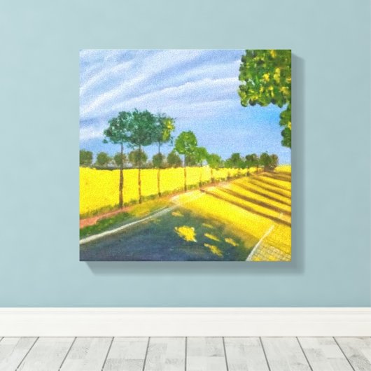 Golden Fields and Path Canvas Afdruk (Insitu (Houten vloer))
