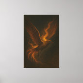 Golden Fire Phoenix • Luxury Fine Art Canvas Print (Voorkant)