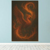 Golden Fire Phoenix • Luxury Fine Art Canvas Print (Insitu (Houten vloer))