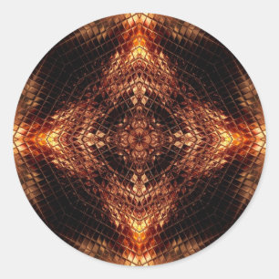 Golden Fire Vlam Geometrie Psystickers #19 Sticker