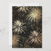 Golden Fireworks Nouvel An Eve Party Invitation (Dos)