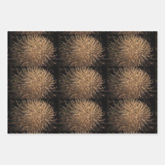 Golden Fireworks Pattern Custom 2023 Celebrations Inpakpapier Vel (Voorkant)