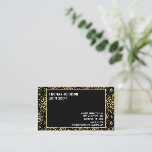 Golden Fireworks Style Seven Line Custom Visitekaartje (Staand voorkant)