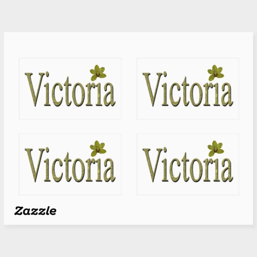 Golden Flecks Victoria Naam Design, Rechthoekige Sticker (Vel)