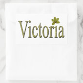 Golden Flecks Victoria Naam Design, Rechthoekige Sticker (Tas)